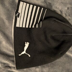 Puma Reversible Black White Knit Beanie Hat